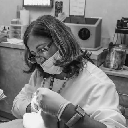 Dr. Yelena Gutman caring for a patient at her Brooklyn practice